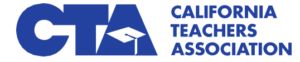 blue letters CTA with a graduation cap image in the A and the words California Teachers Association denoting the CTALogo 